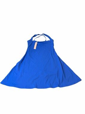 QINSEN Womens M Blue Halter Tennis Dress Built In Shorts Pockets NWT Athletic